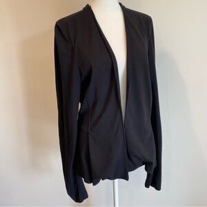 Three Dots Black Open Front Minimalist Blazer